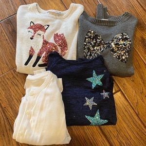 Lot Girls Size 6 Glitter/Sparkle Sweaters
